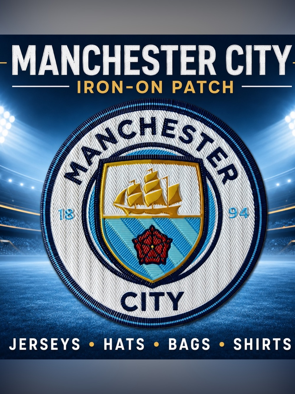 Manchester City Blue and White Team Crest patch